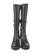 Valentino Leather Bow Accents Riding Boots