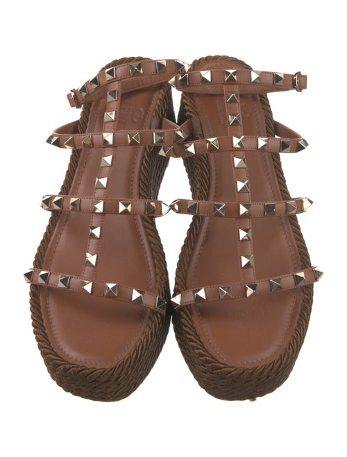 Valentino Rockstud Accents Leather Espadrilles