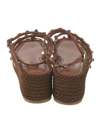 Valentino Rockstud Accents Leather Espadrilles