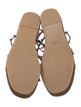 Valentino Rockstud Accents Leather Espadrilles