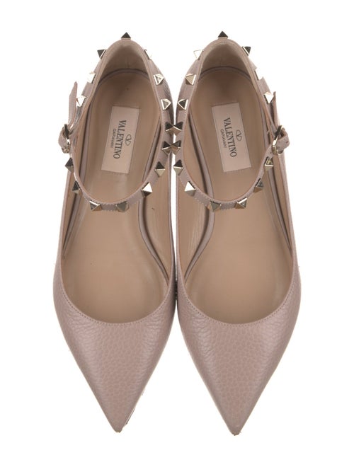 Valentino Rockstud Accents Leather Mary Jane Flats