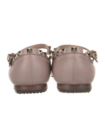 Valentino Rockstud Accents Leather Mary Jane Flats