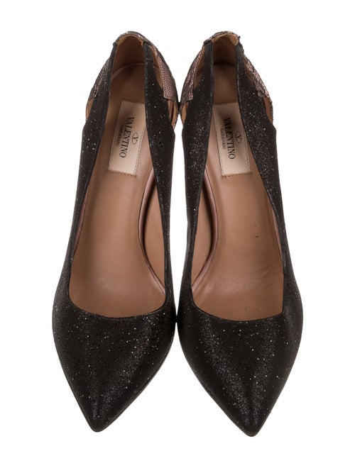 Valentino Glitter Lace Pattern Pumps