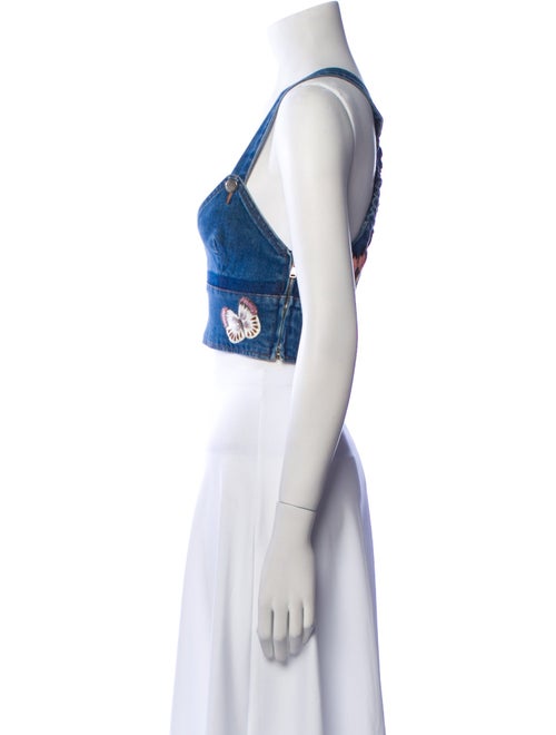 Valentino Printed V-Neck Crop Top