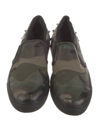 Valentino Leather Printed Sneakers