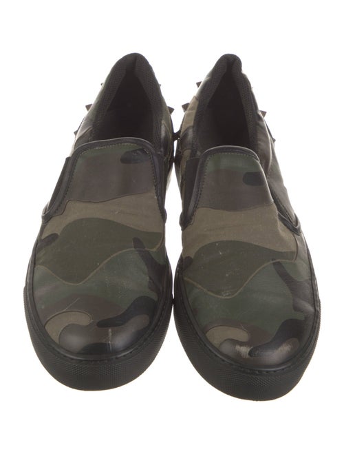 Valentino Leather Printed Sneakers