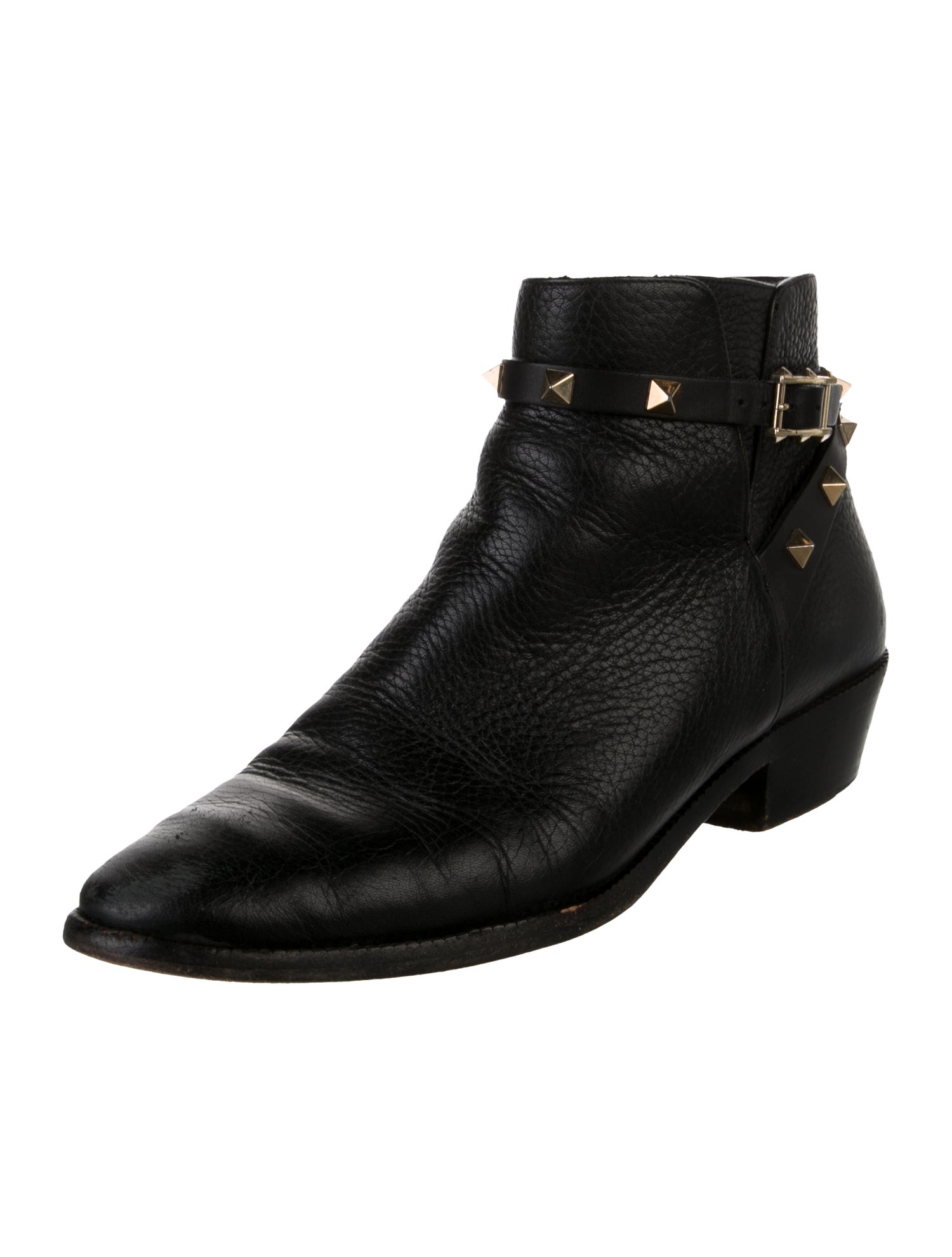 Valentino Rockstud Accents Leather Boots