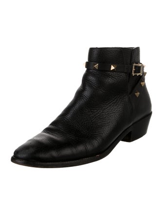 Valentino Rockstud Accents Leather Boots