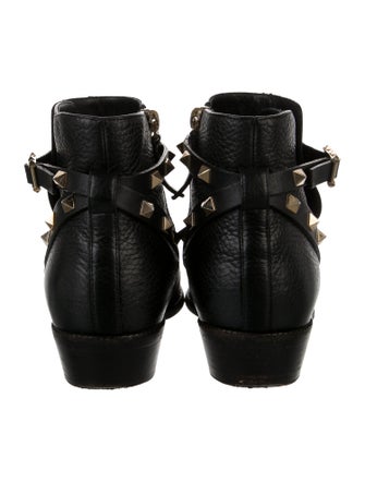 Valentino Rockstud Accents Leather Boots