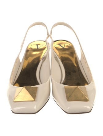 Valentino Rockstud Accents Patent Leather Slingback Pumps