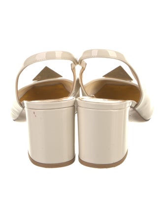 Valentino Rockstud Accents Patent Leather Slingback Pumps