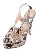 Valentino Snakeskin Animal Print Slingback Sandals