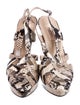 Valentino Snakeskin Animal Print Slingback Sandals