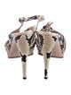 Valentino Snakeskin Animal Print Slingback Sandals