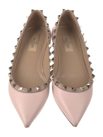 Valentino Rockstud Accents Leather Flats