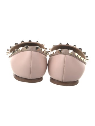 Valentino Rockstud Accents Leather Flats