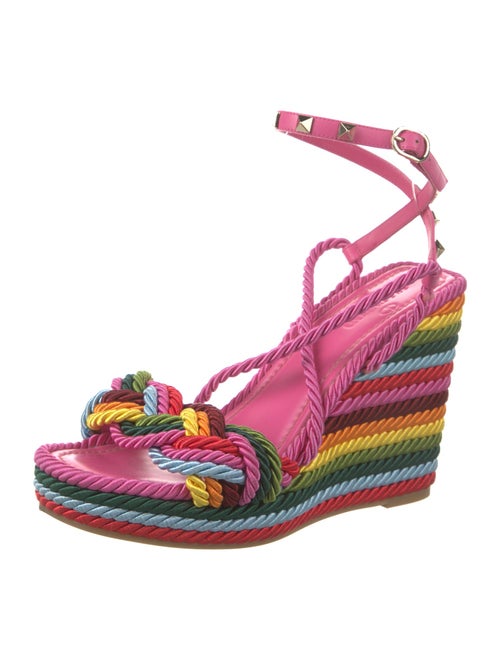 Valentino Rockstud Accents Leather Espadrilles