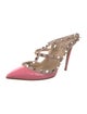 Valentino Rockstud Accents Patent Leather T-Strap Pumps