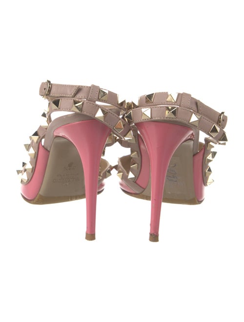 Valentino Rockstud Accents Patent Leather T-Strap Pumps