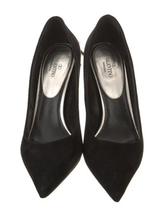 Valentino Rockstud Accents Suede Pumps