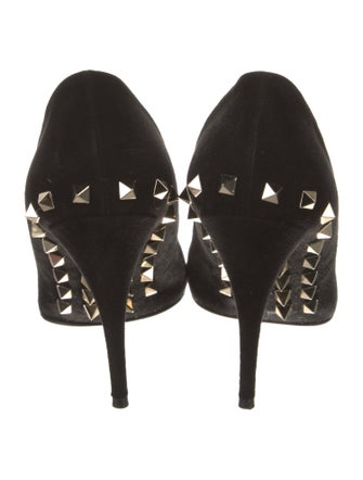 Valentino Rockstud Accents Suede Pumps