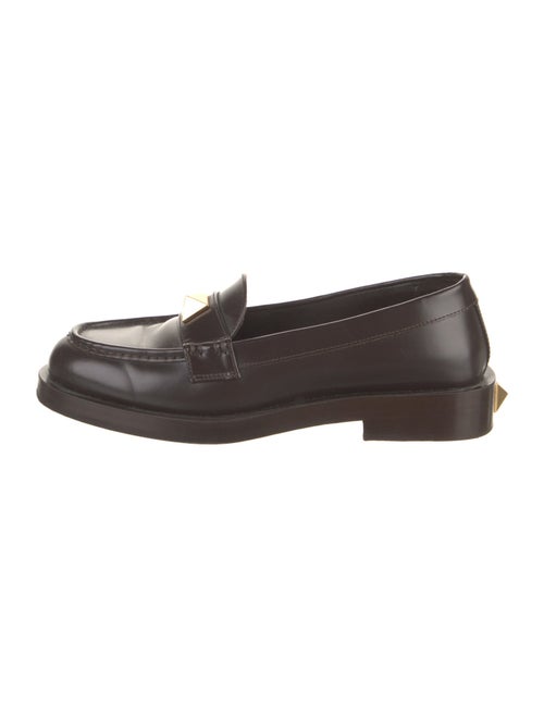 Valentino Rockstud Accents Leather Loafers