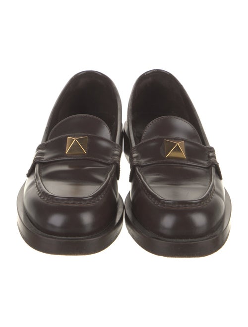 Valentino Rockstud Accents Leather Loafers
