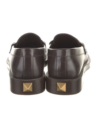 Valentino Rockstud Accents Leather Loafers