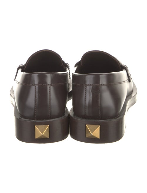 Valentino Rockstud Accents Leather Loafers