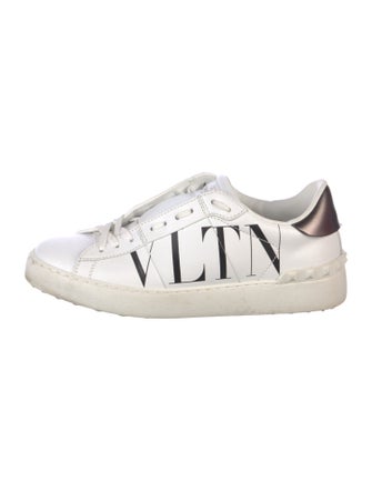 Valentino Rockstud Accents Leather Sneakers