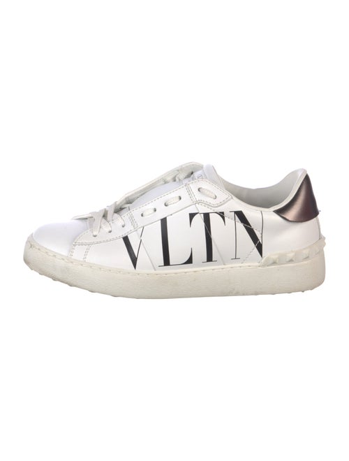 Valentino Rockstud Accents Leather Sneakers