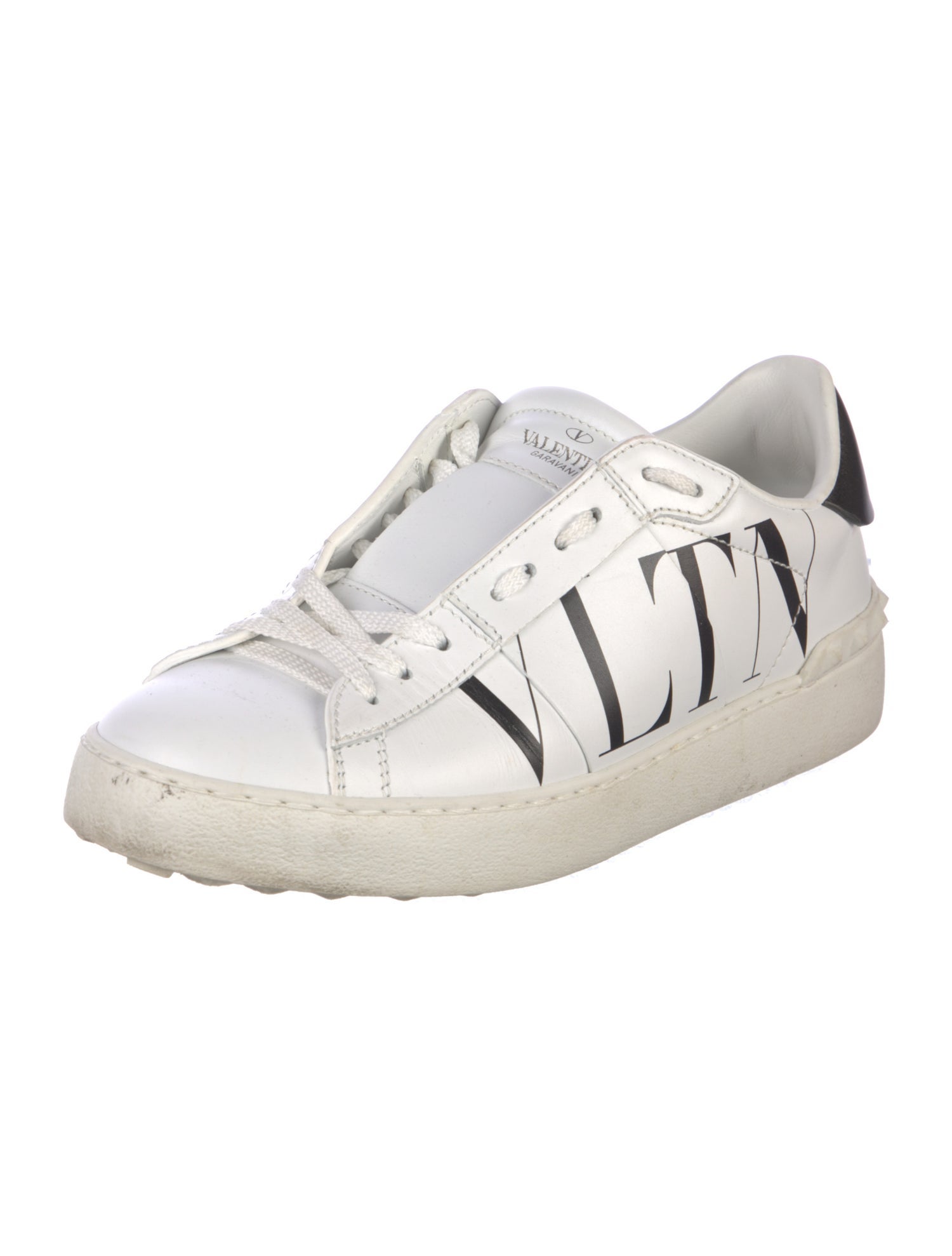 Valentino Rockstud Accents Leather Sneakers