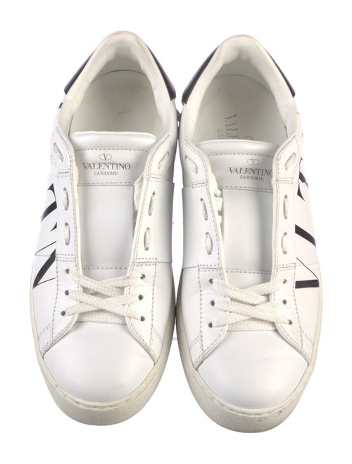 Valentino Rockstud Accents Leather Sneakers