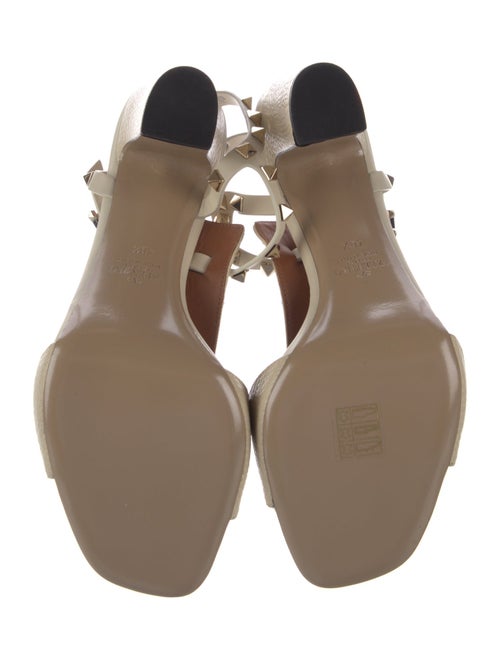 Valentino Rockstud Accents Leather Slingback Sandals