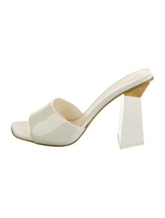 Valentino Rockstud Accents Patent Leather Slides