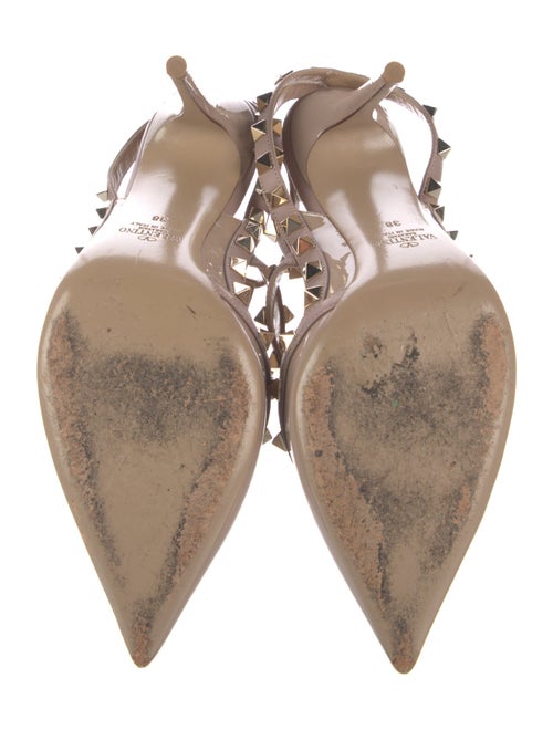 Valentino Rockstud Accents Patent Leather T-Strap Pumps