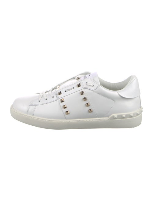 Valentino Rockstud Accents Leather Sneakers