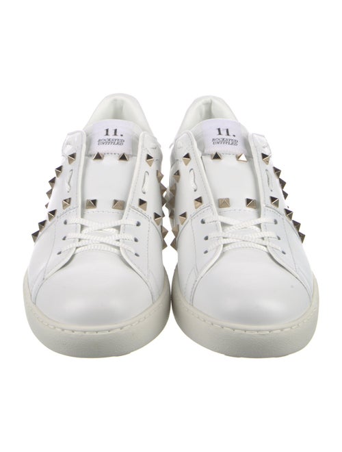 Valentino Rockstud Accents Leather Sneakers