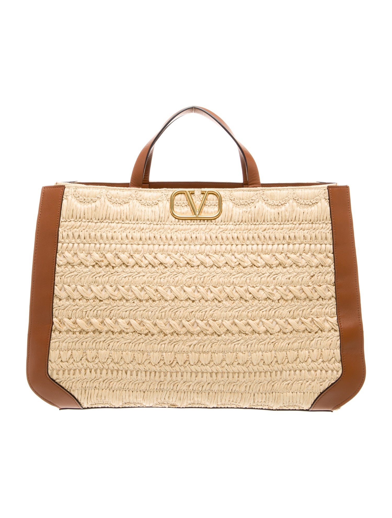 Valentino Raffia Top Handle Bag