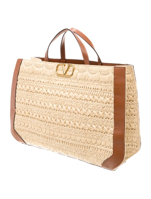 Valentino Raffia Top Handle Bag