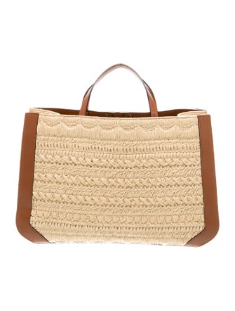 Valentino Raffia Top Handle Bag
