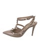 Valentino Rockstud Accents Patent Leather T-Strap Pumps