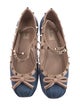 Valentino Rockstud Accents Denim Flats