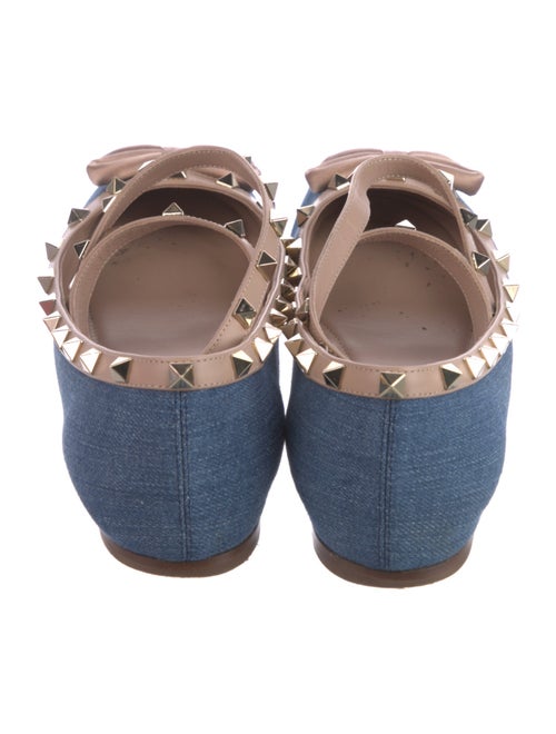 Valentino Rockstud Accents Denim Flats
