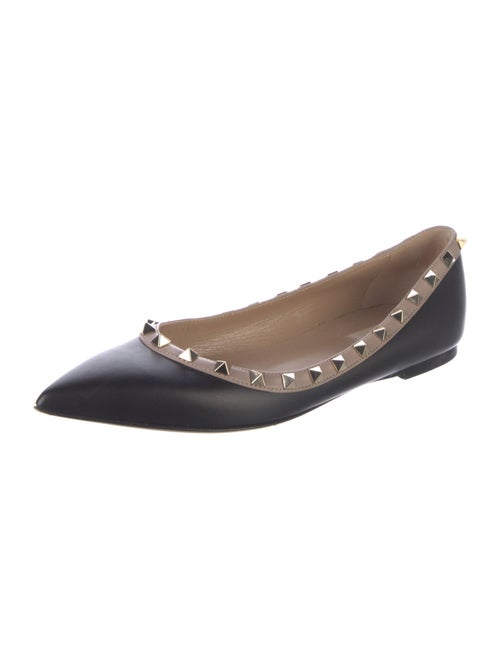 Valentino Rockstud Accents Leather Flats