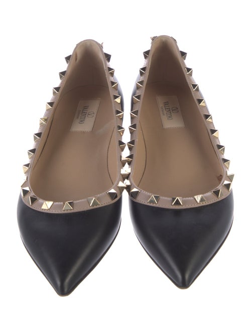 Valentino Rockstud Accents Leather Flats