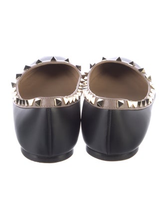 Valentino Rockstud Accents Leather Flats