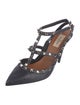 Valentino Rockstud Accents Leather T-Strap Pumps
