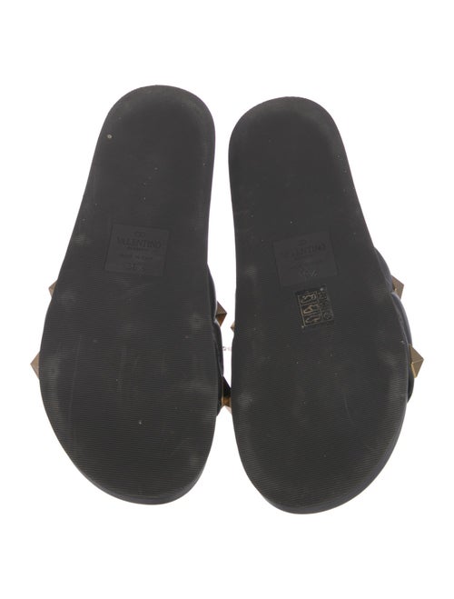 Valentino Rockstud Accents Leather Slides