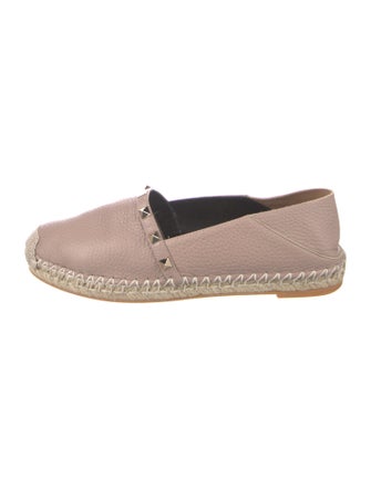 Valentino Rockstud Accents Leather Espadrilles
